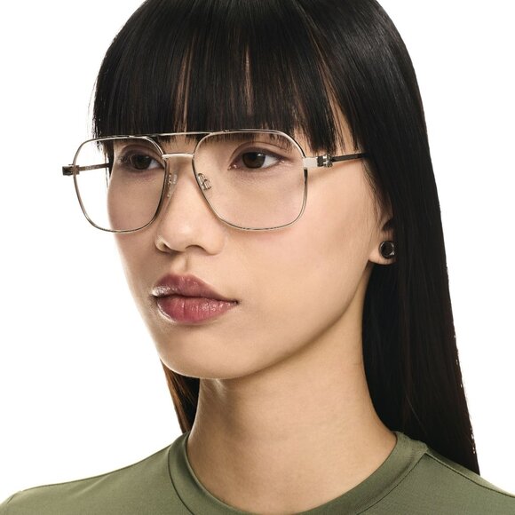 Off-White STYLE 7J Men Eyeglasses Gold Aviator OERJ07J STYLE 7J 7600 - Picture 14 of 15